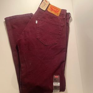 Mens Levi’s Maroon Jeans Regular Taper